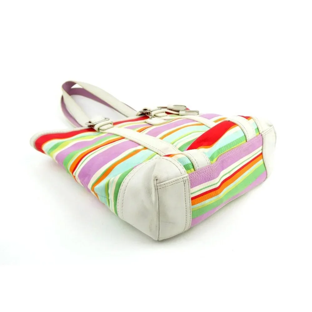 Coach Hampton‎ Multicolor Striped Tote Bag F10705 - Picture 2 of 16